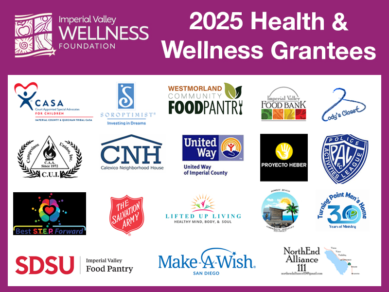 Logos of the 18 grantees for the 2025 Health and Wellness Grant